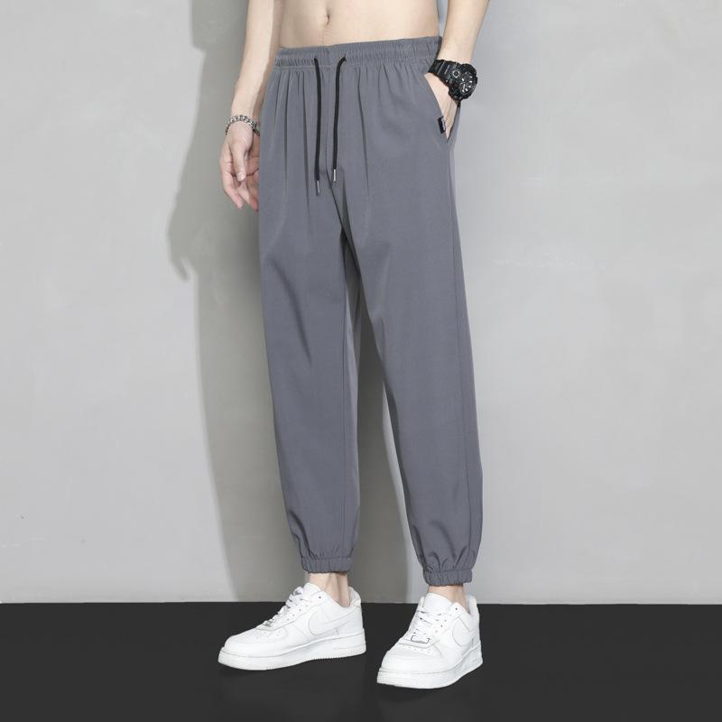 Eisseidenhose für den Sommer, dünne Herrenhose, lockere gerade Hose, weites Bein, 9 Zoll große Anzughose, Freizeithose