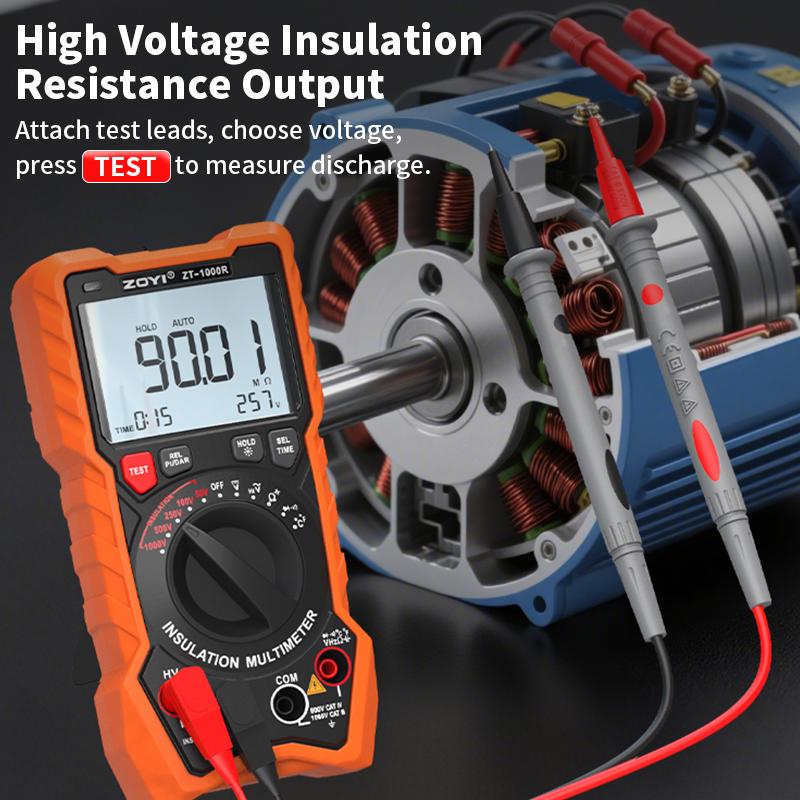ZOYI High Precision Megohmmeter Multimeter 2-in-1 1000R Insulation Tester Electrician 1000V for New Energy Electrical