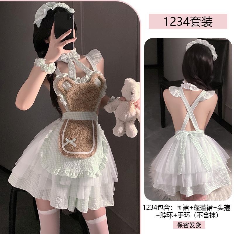 Erotic Underwear, Little Bear Cook, Puffy Skirt Set, Sexy Japanese Uniform, Sweet Maid Dress, Pajamas 1234