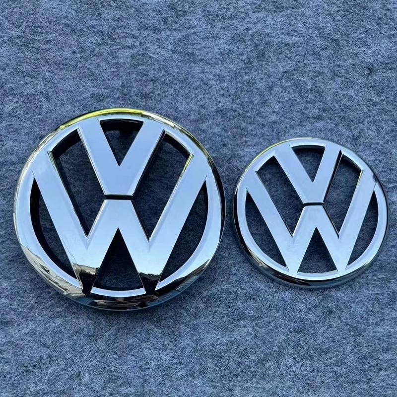New For VW VOLKSWAGEN New Emblems 2pcs 135mm 110mm Car Front Grill Badge and Rear Trunk Emblem Lid Logo Car Styling Fo