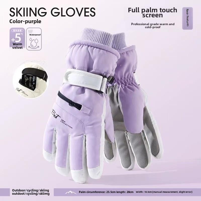 Non Slip Touch Ski Gloves Winter Sports Gloves  Waterproof Pocket Warm Men's and Women's Gloves Snowboard Accessories