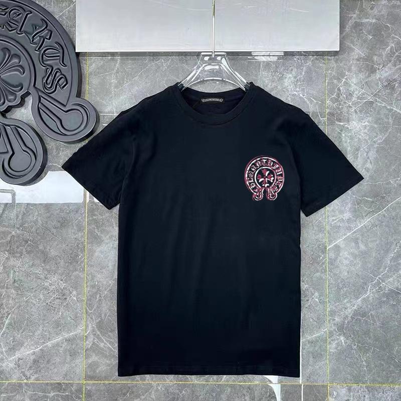 D41 CHROME HEARTS 2026 Summer New High Quality Cotton Round Neck Loose Large Size Men's and Women's T-shirt Couple T-shirt