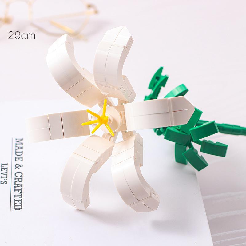 Plastic Small Particle Building Blocks Flower Three-dimensional Puzzle Children Gifts Educational Toys