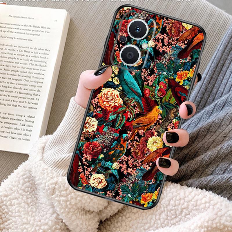 Garden Birds Vintage Tropical FLORAL Case For OPPO Reno 12F 12 13 11 F 8T 7 8 10 Pro OPPO Find X8 X6 Pro X3 X5 Lite Cover Fundas