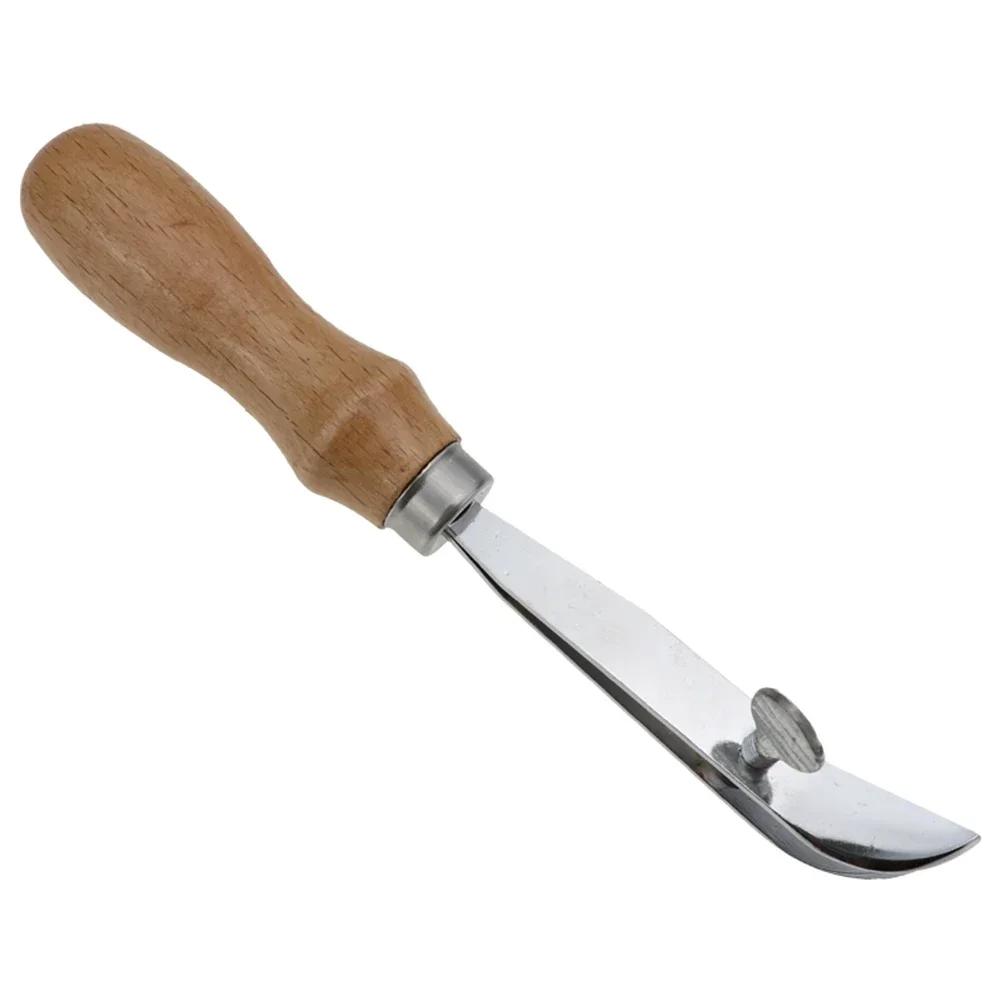 Adjustable Leather Edge Creaser Scriber Crimping Scalloped Crimper Wood Press Line Craft Tool For DIY Handmade Stitching Groover