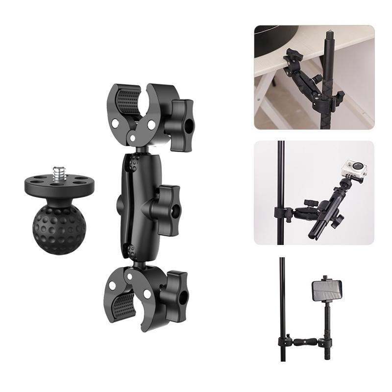 Sports Camera Double Clip Crab Clamp For Motorcycle Bike Handlebar Clip Bracket For Insta360 One X2 X3 Camera Accessory