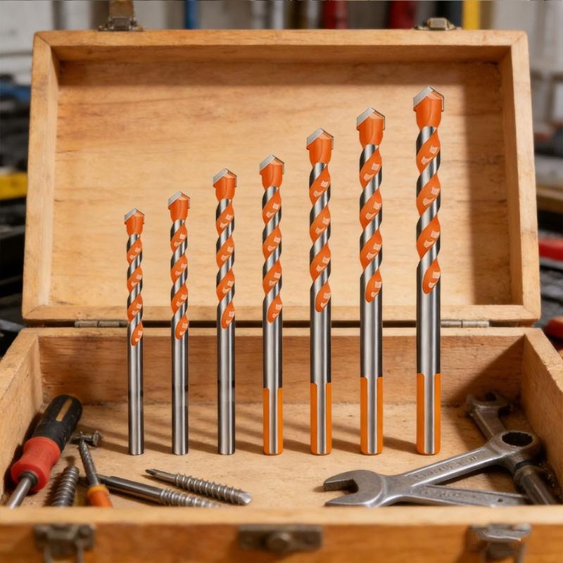 Concrete Drill Bit Four-Edge Serrated Drill Bits 1/4 Shank High Hardness Steel Metal Drill For Brick