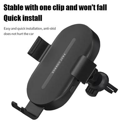 360°Rotating Wireless Phone Car Charger Type C USB Port Black AutoSensing Holder