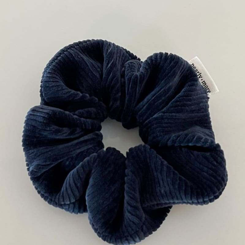 Pearlymore Corduroy Navy Scrunchie