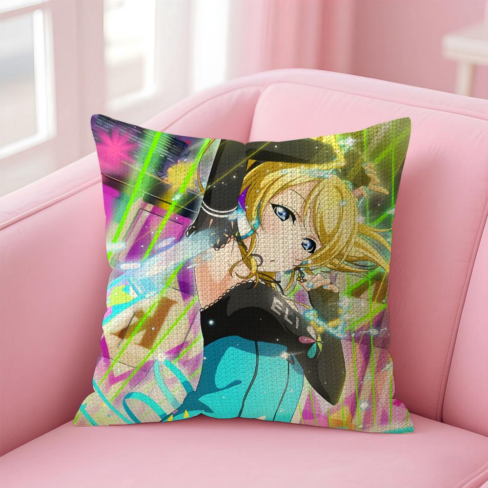 

Anime LLove Live Cushion Cover Natural Linen Pillow Case DoubleSided Print Decorative Sofa Pillowcase Home Decor Gift 30x30cm