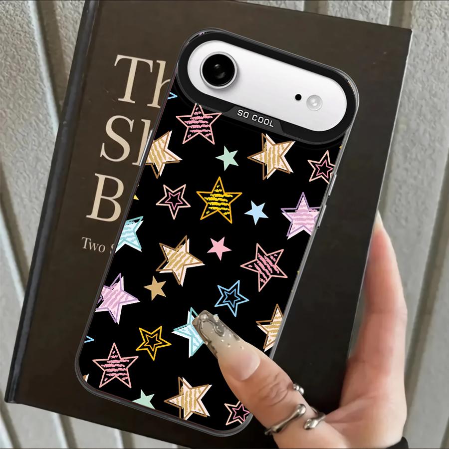 Star Pattern Art Case for iPhone 17 Pro Max XS 11 13 Pro 12 XR 15 Plus 16 Air 14 Back Phone Cover