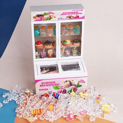 Comida en Miniatura Juego Casa de Juego Infantil Mini Refrigerador Ligero Congelador de Helados Modelo de Casa de Muñecas Ob11 Adorno Juguete