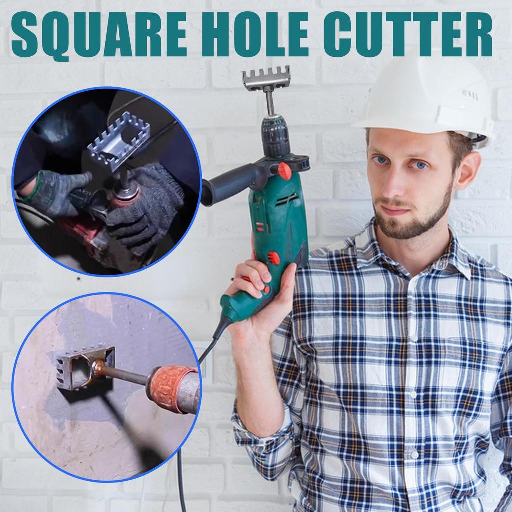Vierkantnutfräser Steckschlüssel-Nutfräser Edelstahl-Vierkantlochstanzer Kreative Abdeckplatten-Ausstichsäge für Holzbearbeitung