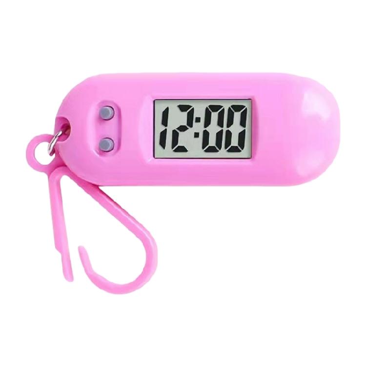 Lättläst LED Digital Nyckelring Fickur Plast Miniatyrklocka för Studenter och Barn Elektronisk Tidmätare