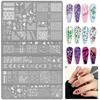 Home Manicure Nail Stamping Plate with Etched Metal Nail Art Templates, Reusable Nail Art Tool for Precise Pattern Transfer
