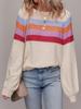 2025 Autumn Women's Dopamine Print Round Neck Pullover Sweater - European & American Style