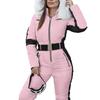 Women's Winter Outdoor Fashion One-Piece Ski Suit Sports Ski Set Zipper Hooded Ski Suit