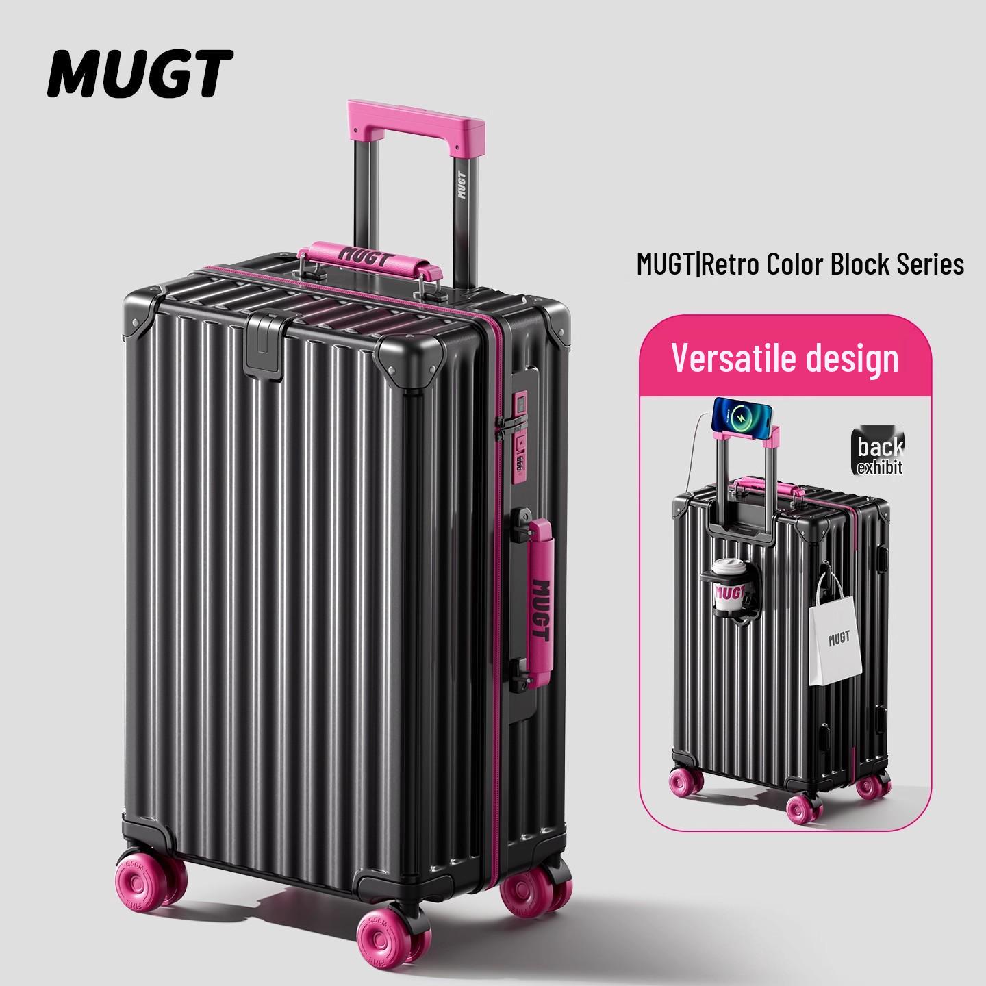 

Women s 24 & 26 Explosion-Proof Double Layer Suitcase with Silent Wheels and Password Lock 20-inch