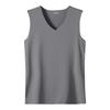 Herren-Sommer-Oberteil aus Eisseide, spurlos, dünn, atmungsaktiv, Farbe, V-Ausschnitt, ärmellos