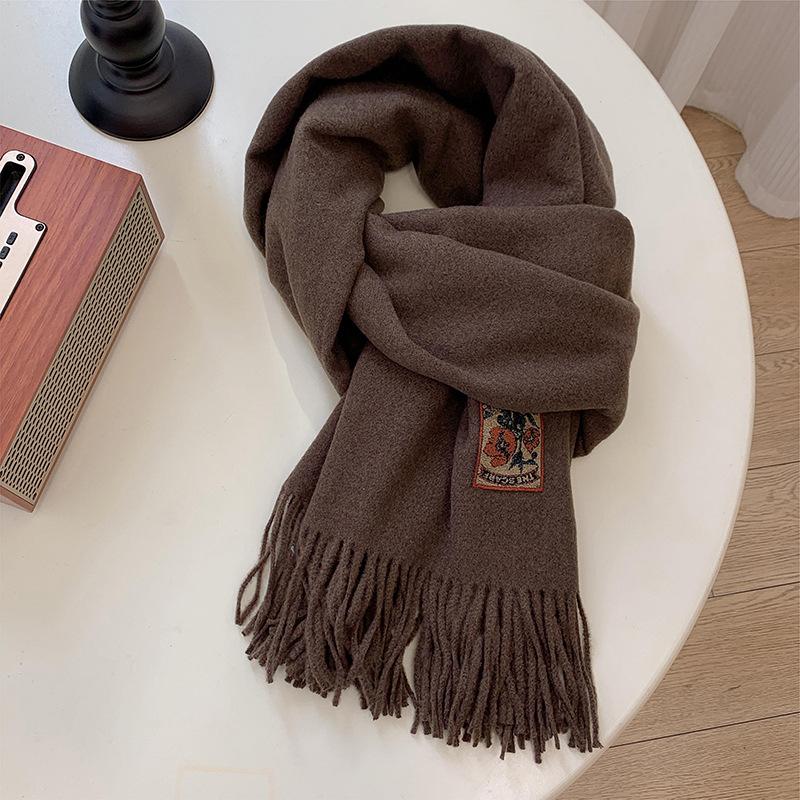 Autumn and Winter Warm Scarf for Women Korean Versatile Single Color Shawl Soft Solid Color Anti Cold Scarf
