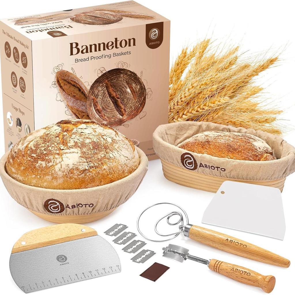Natural Rattan Bread Proofing Baskets Set - Round & Oval Fermentation Tools
