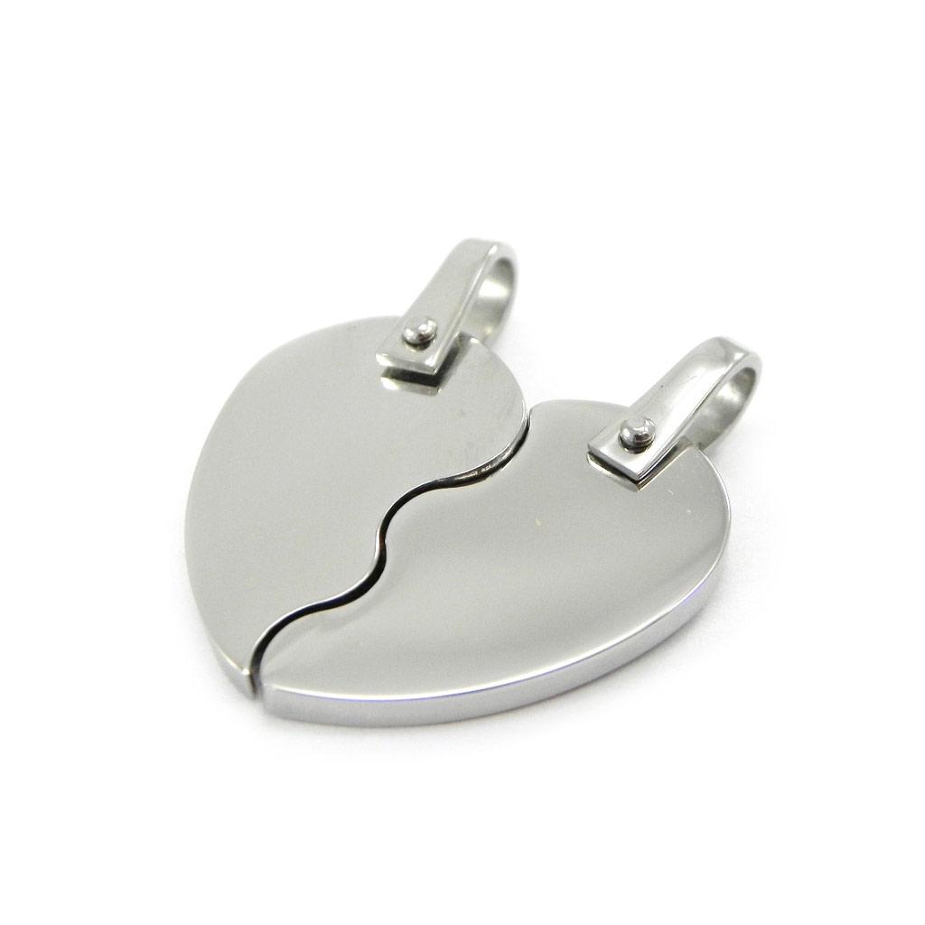 Les Trésors De Lily [I1159] - Anhänger Stahl 'Seelenverwandte' silberfarben - 20x12 mm