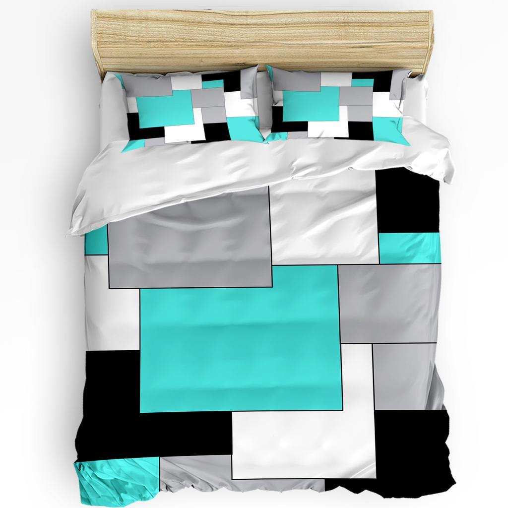 Yellow Grey Black Patchwork Abstract Art Medieval Style Duvet Cover Pillow Case Bedding Set Quilt Cover Double Bed Home Textile