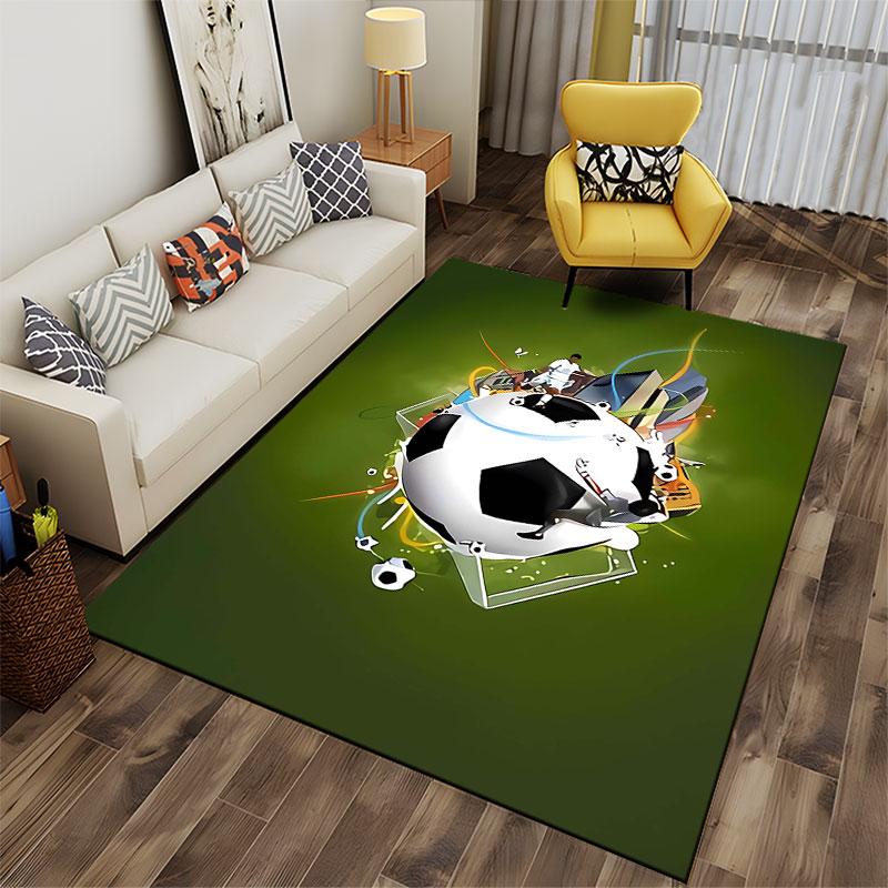 Soccer Themed Green Carpet suitable as a non-slip mat for the living room or bedroom sofa