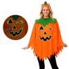 Adult & Kids Glow-in-the-Dark Pumpkin Costume Set (Hat & Cape) for School or Halloween Party