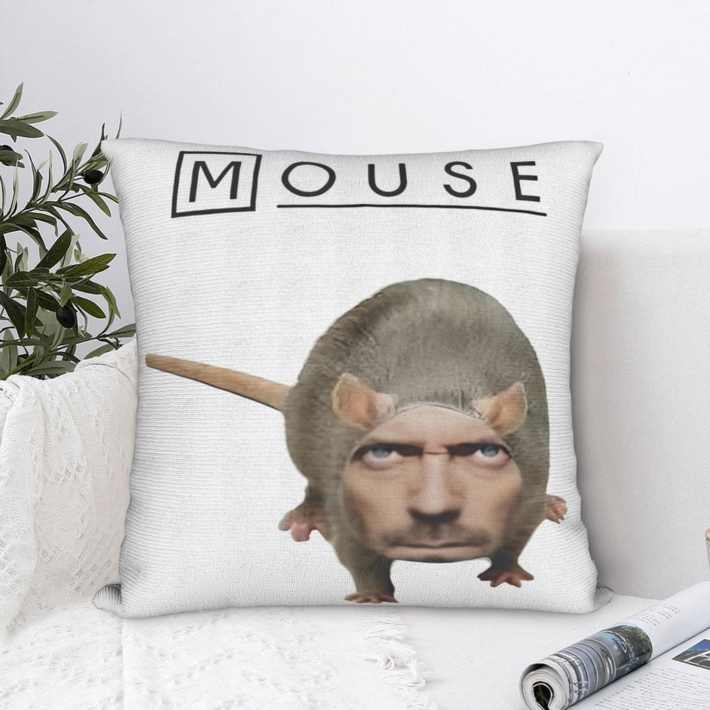 Hausmaus MD Lustiger Meme Quadratischer Kissenbezug Kissenhüllen Neuheit Reißverschluss Dekoration Kissenbezug für Wohnzimmer x
