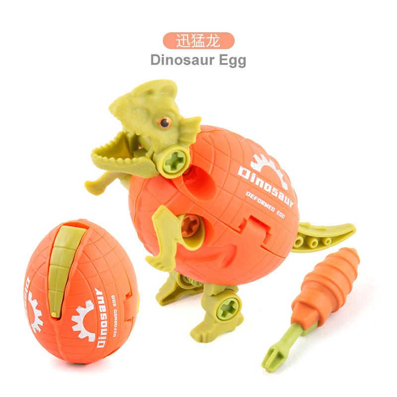 Stem Deformation And Assembly Dinosaur Egg Velociraptor Triceratops Nut Screw Disassembly And Assembly Combination Toy