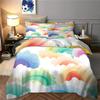 3D Design Printed 2 Pieces Bedding Set Home Decor Rainbow Clouds Duvet Cover Set Machine Washable For Children,Youth,Women