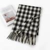 New Retro Maillard Scarf High End Versatile Plaid Thickened Shawl Winter Warm Student Tassel Scarf
