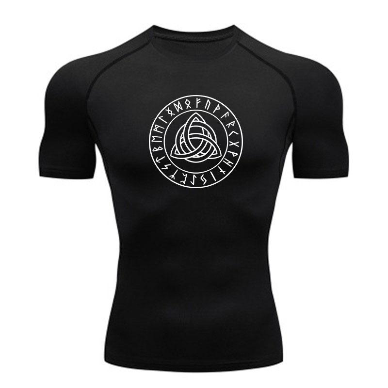 Men's Compression Fitness Sports T-shirt, Casual Rune Celtic