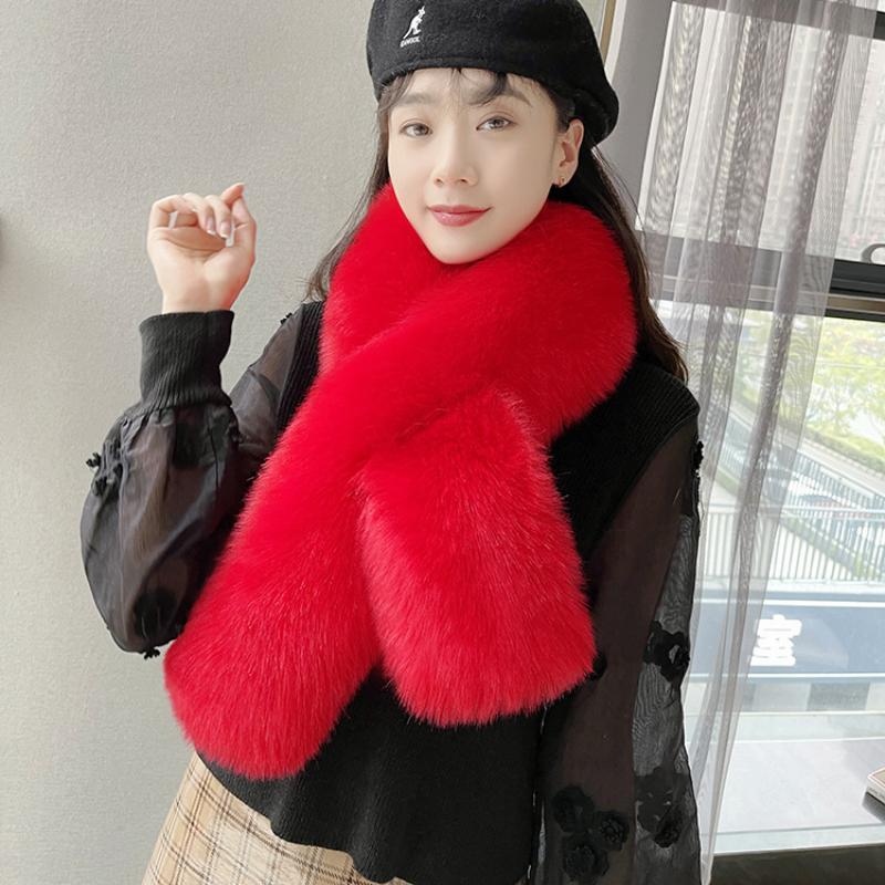 Neuer Kunstpelzkragen, luxuriöser, flauschiger Herbst-Winter-Schal, warmer Schal, Wickeltuch, grau-schwarzer Pelzbesatz, Streifen, Jacke, Pelzdekor, hohe Qualität