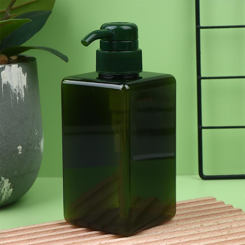 Butelka na balsam do ciała 450 ml, kwadratowa, wielokrotnego napełniania, plastikowa z pompką naciskaną, do żelu pod prysznic, szamponu, mydła w płynie, trwały pojemnik wielokrotnego napełniania