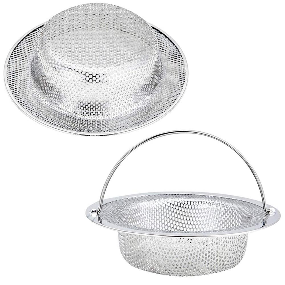 Kitchen Fine Mesh Filter with Handle Sink Drain Strainer Colander Waste Stopper Basket Catcher