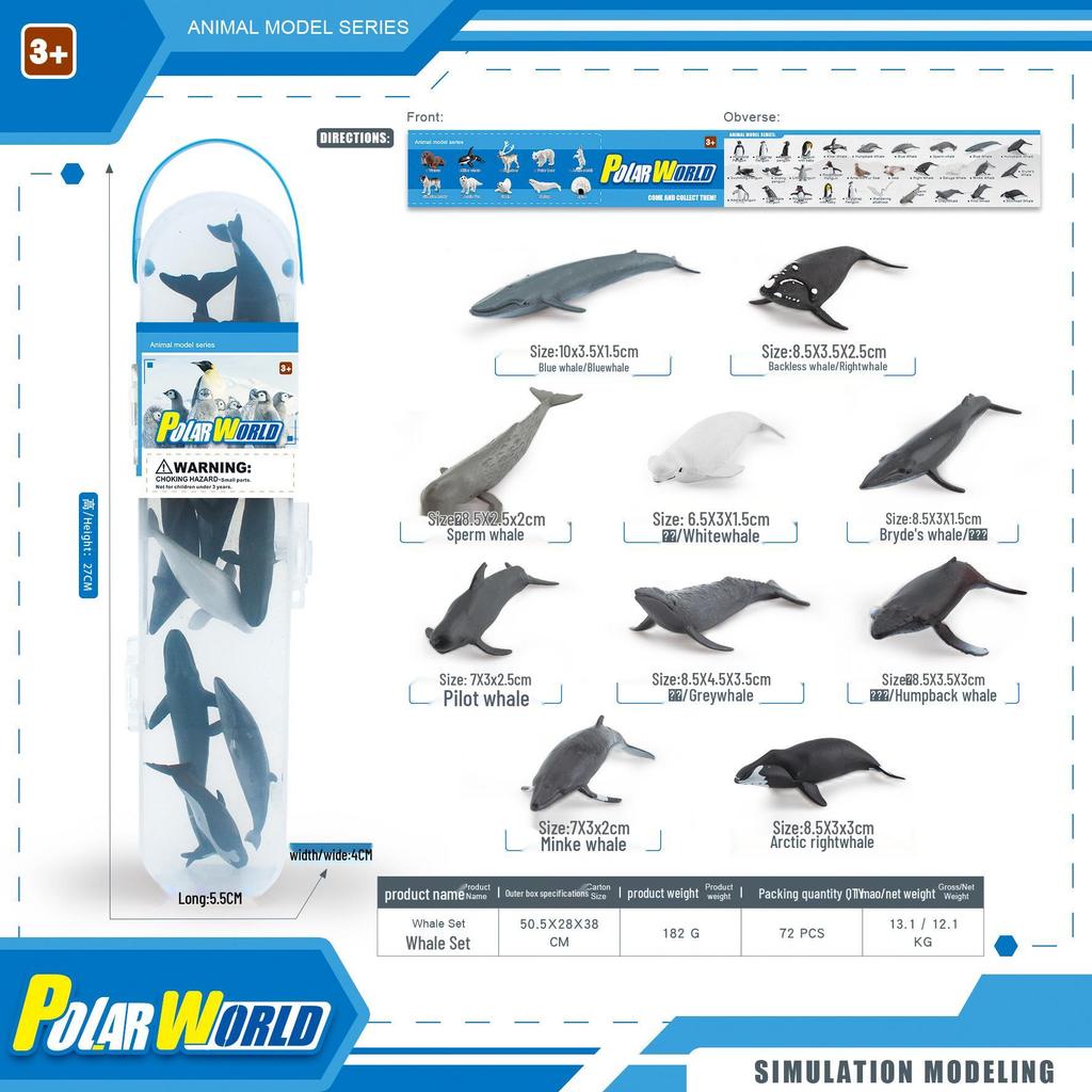 Realistic Arctic Animal Models: Polar Bear, Arctic Fox, Seal, Walrus, Whale