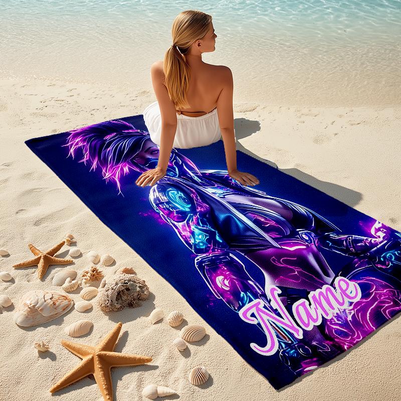 Personalized BT21 Character Collection Beach Towel Microfiber Beach Towel Thin Absorbent for Beach Swimming Yoga Bath Sports. 091045