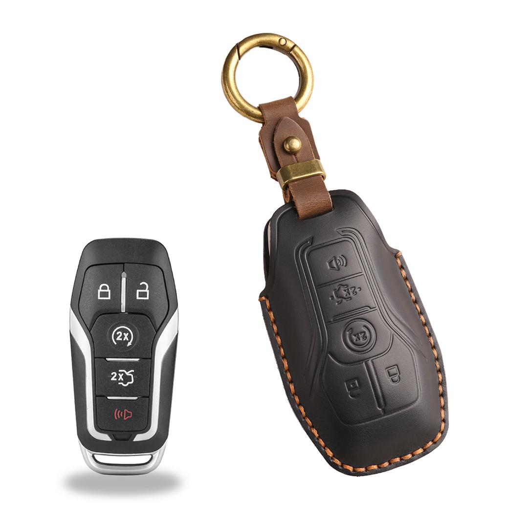 

[Ford] Чехол для ключа автомобиля для Fox Sharp World Floris Wing Tiger New Mondeo f-500 Raptor 5 keys коричневый