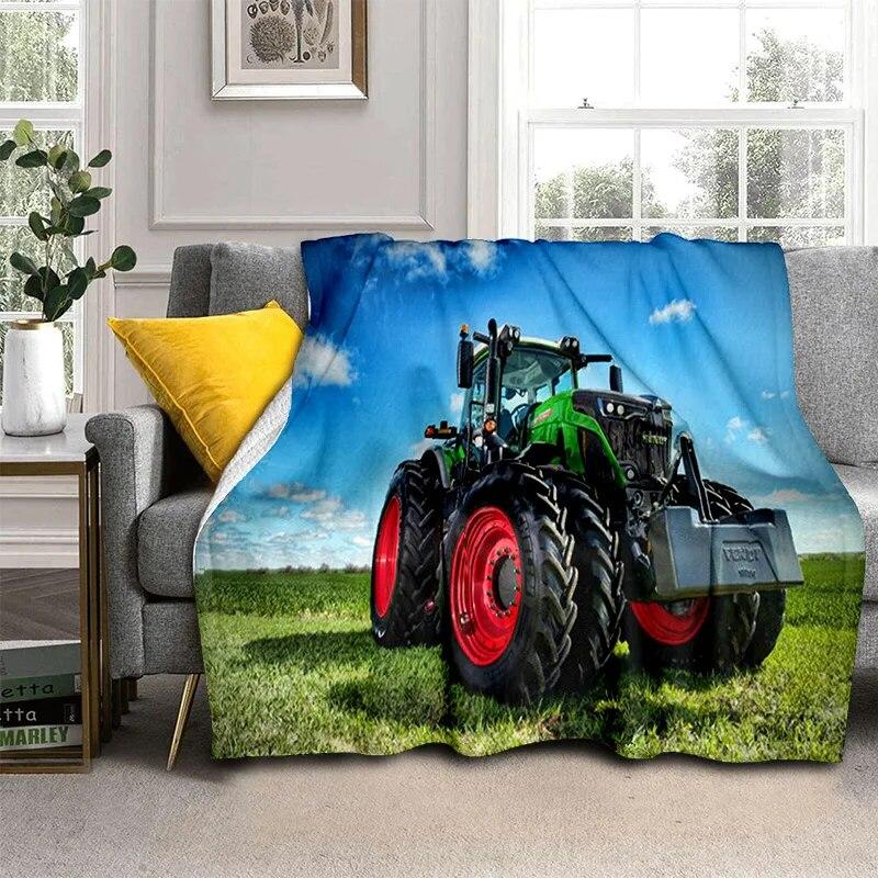 3D Retro Car Tractor Truck Series HD Blanket,Soft Throw Blanket for Home Bedroom Bed Sofa Picnic Travel Office Cover Blanket Kid