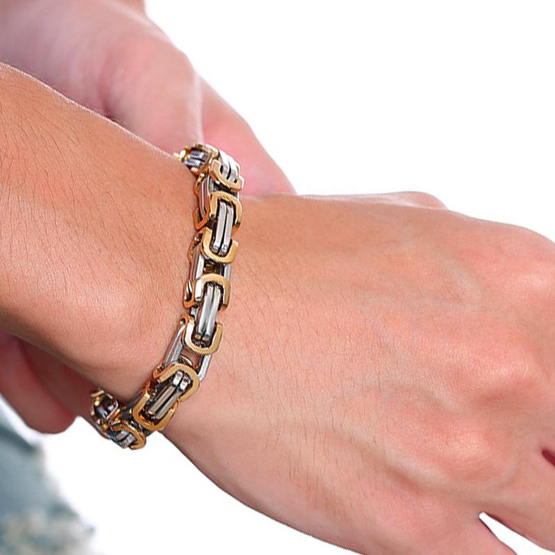 European & American Hip Hop Titanium Steel Gold-Plated Emperor Chain Necklace