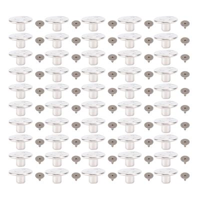 50 Sets Hosenknöpfe 17mm Edelstahl Runde Kappe Spitzschraube Kombi Fadennietenknöpfe für