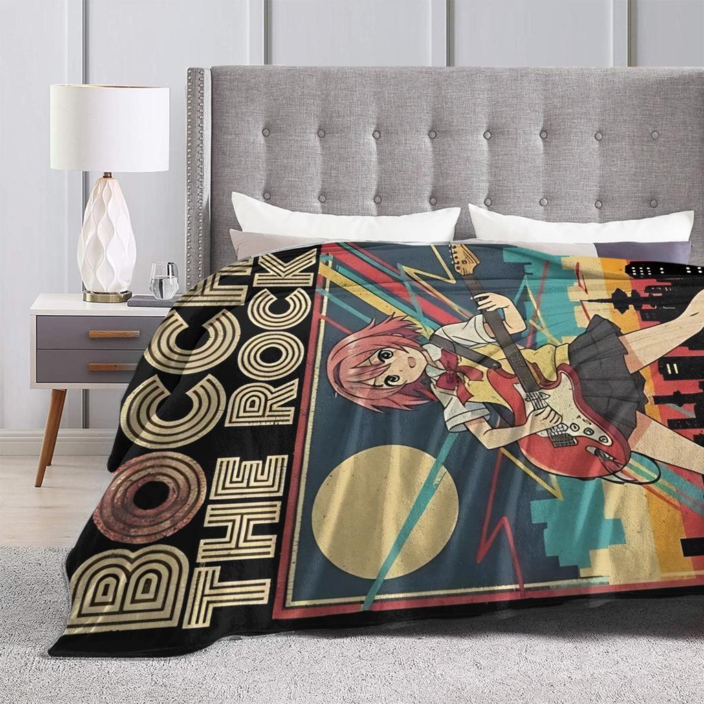Bocchi the Rock Plush Blanket Students  Flannel Throw Blanket For Home Decor Soft Warm Custom DIY Quality Bedspread Gift