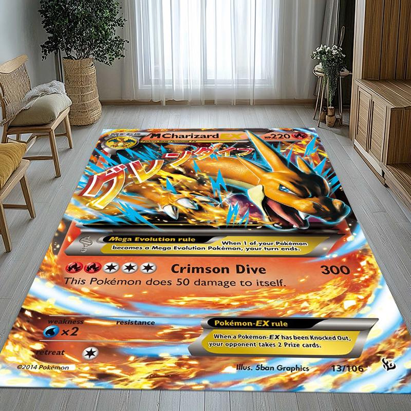 Charizard Charmander Pokemon Living Room Non-Slip Area Rug Soft Carpet for Bedroom Kids Playroom Sofa,Home Decor Doormat Gift