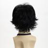 Men Short Layered Brown Hair with Bangs Synthetic Black Wigs for Male Daily Cosplay Party Heat Resistant Fibre
