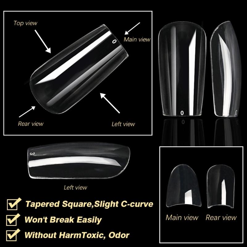 Clear Gel Nail Tips DIY Nail Extensions Transparent False Nails Art Decoration Long-Lasting Perfect for DIY Nail Art