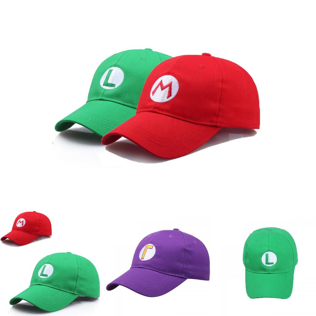 Quality Mario Baseball Cap Super Mario Bros Costume Hat For All Sizes**