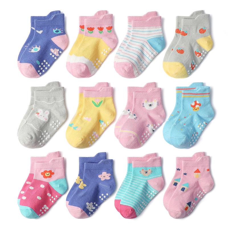 2025 Non-slip Cartoon Striped Baby & Toddler Breathable Socks