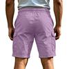 Men's Casual Cargo Shorts Elastic Drawstring Waist Multi-Pocket Summer Quick Dry Workout Solid Color Beach Short Pants